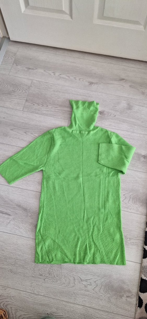 Yeşil Yarım Kollu Triko Balıkçı Yaka Kazak - Görsel 2