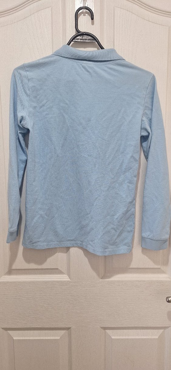 Erkek Çocuk Uzun Kollu Mavi Polo Tişört - Görsel 2