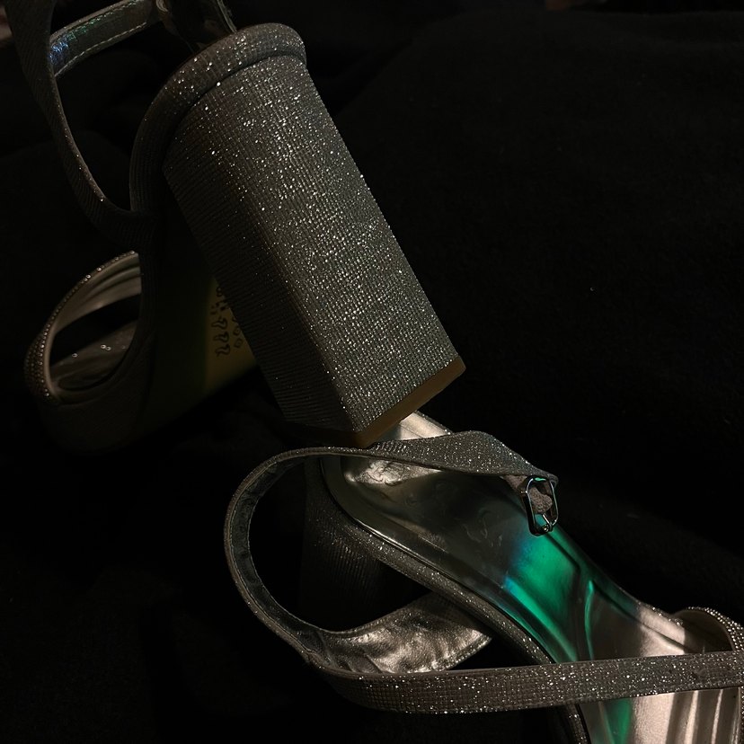 Parlak simli gümüş Platform Topuklu Kadın Ayakkabı - Görsel 3