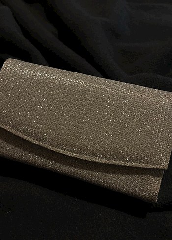 Parlak simli silver Kadın Clutch Çanta - Görsel 2