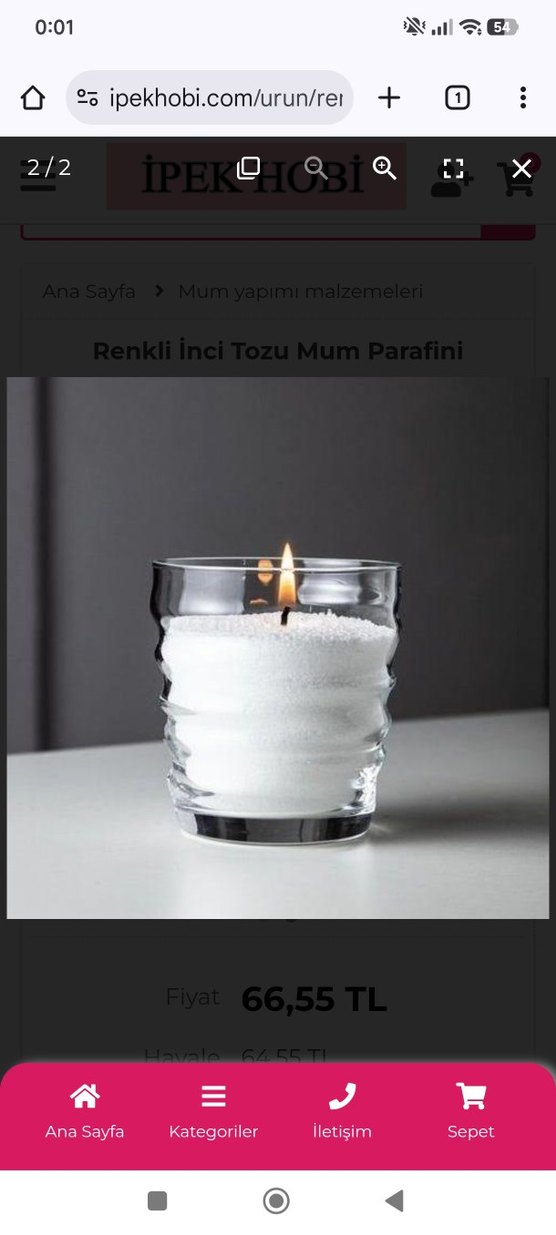 Renkli İnci Tozu Mum Parafini - Görsel 2