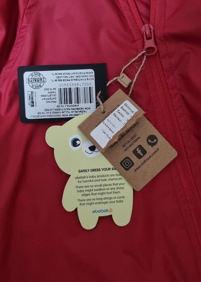 Yenidoğan yağmurluk 6-9 ay - Görsel 3