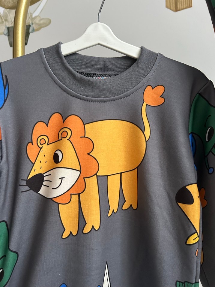 Gri Baskılı Erkek Bebek Takımı - Görsel 2