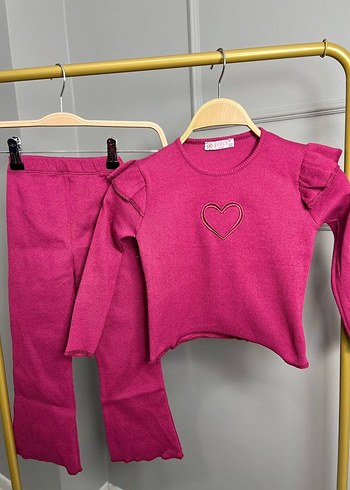 Kalpli fitilli Kız çocuk takım - Görsel 2