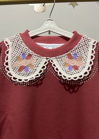 Dantel Yaka Nakışlı Bebek Kız Takımı - Görsel 2