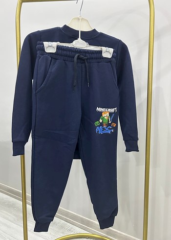 Mavi Minecraft Baskılı Erkek Çocuk Eşofman Takımı - Görsel 2