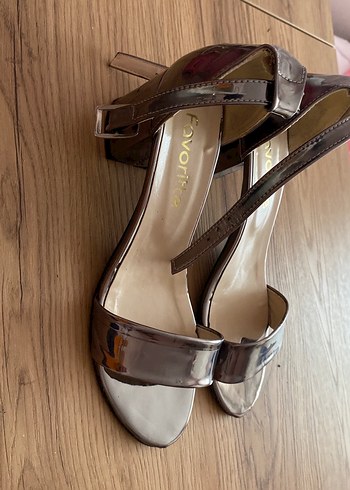 Diğer Metalik Gri Stiletto Topuklu Kadın Sandalet