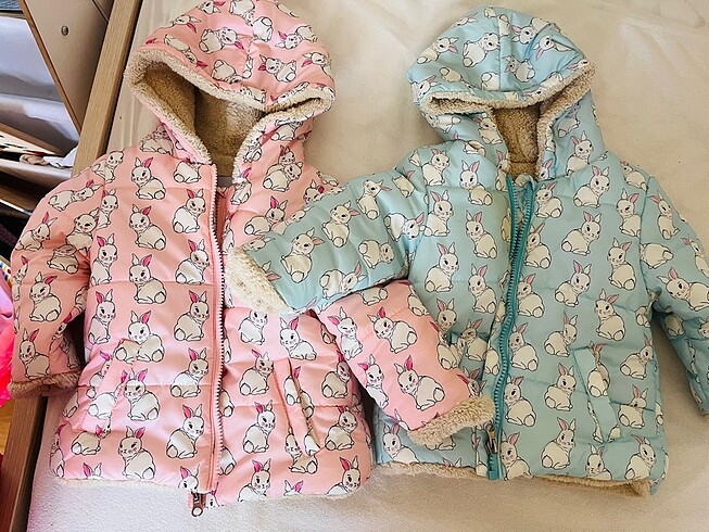 İkiz veya tek Bebek mont 9-12 ay