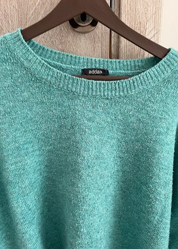 Turkuaz Örgü Kadın Kazak - Görsel 2