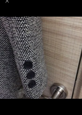 Made in İtaly ..Düğmeli Gri Klasik Kaban - Görsel 3