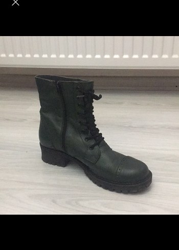 Kadın Yeşil Deri Bağcıklı Stiletto Bot - Görsel 5