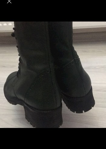 Kadın Yeşil Deri Bağcıklı Stiletto Bot - Görsel 3