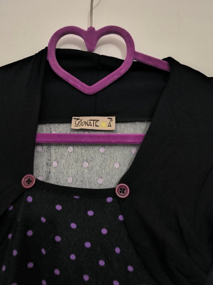 Mor Düğmeli Midi  Elbisesi - Görsel 2