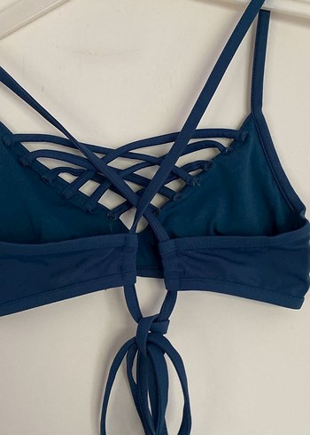 Lacivert İnce Askılı Mini Bikini Üstü - Görsel 6