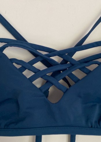 Lacivert İnce Askılı Mini Bikini Üstü - Görsel 3