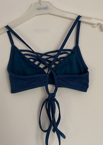 Lacivert İnce Askılı Mini Bikini Üstü - Görsel 5