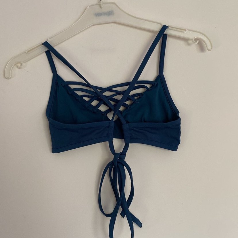 Lacivert İnce Askılı Mini Bikini Üstü - Görsel 5