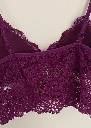 s Beden mor Renk Mor Dantel Bohem Bralet