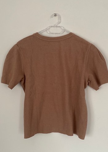 Bej Keten Kısa Kollu Salaş Tişört - Görsel 5