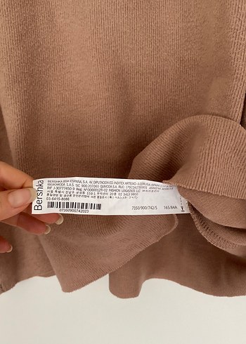 Bej Keten Kısa Kollu Salaş Tişört - Görsel 4