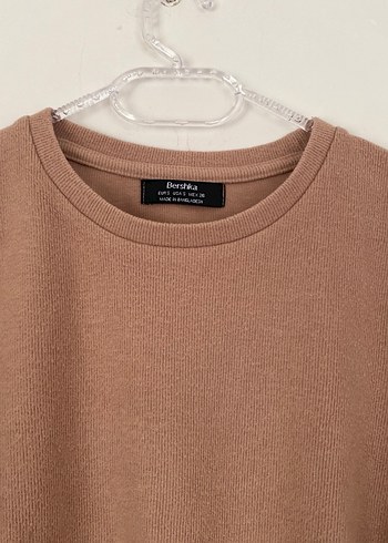 Bej Keten Kısa Kollu Salaş Tişört - Görsel 3