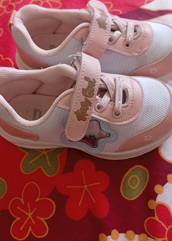 27 Beden Kız Çocuk Pembe Renkli Baskılı Spor Ayakkabı