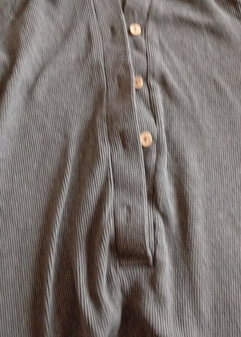 Gri Düğmeli Uzun Kollu Bebek Tulum - Görsel 3