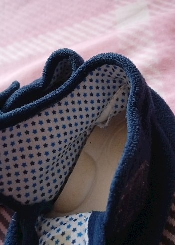 Erkek Çocuk Lacivert Sıcak Terlik Velcro - Görsel 4