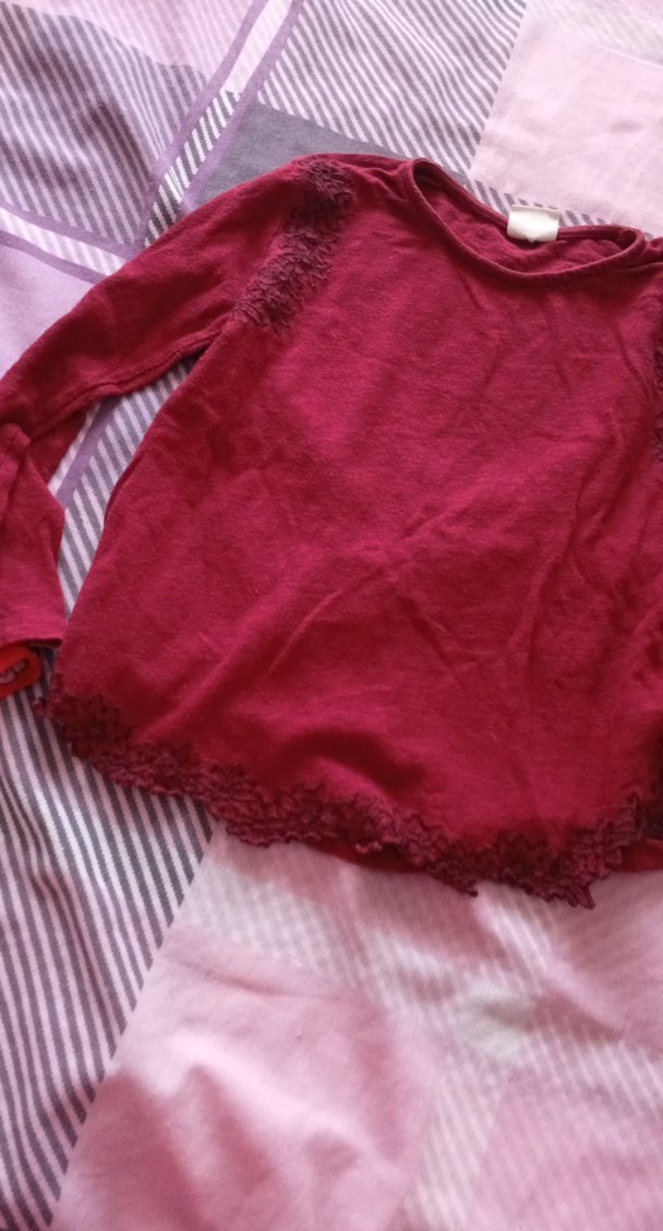 Kız Çocuk Kırmızı Desenli Uzun Kollu Pijama - Görsel 4