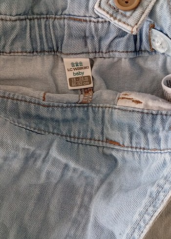 18-24 Ay Beden mavi Renk Erkek Çocuk Mavi Denim Şort Salopet