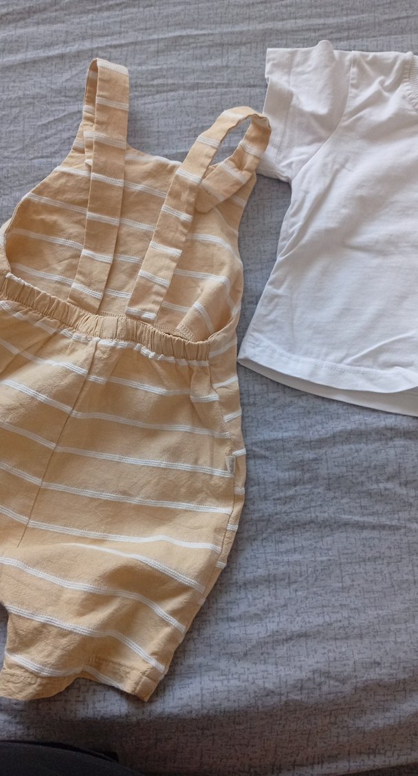 Bej Keten Bebek Erkek Kısa Kollu Takım - Görsel 4