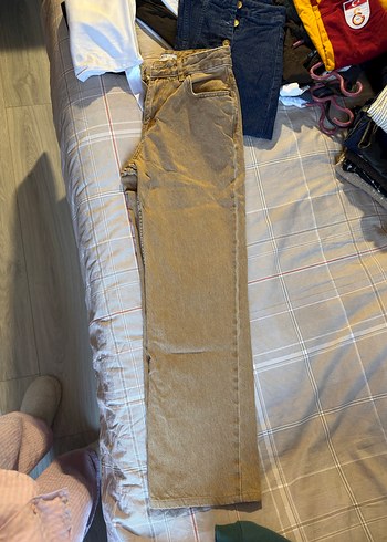 hardal rengi vintage pantolon - Görsel 2