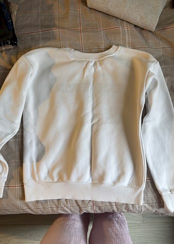 Beyaz ESSENTIALS Baskılı Rahat Sweatshirt - Görsel 3