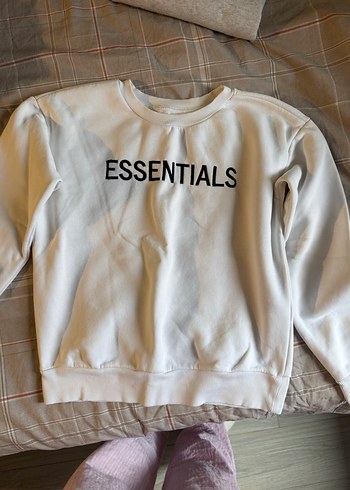 Beyaz ESSENTIALS Baskılı Rahat Sweatshirt - Görsel 2