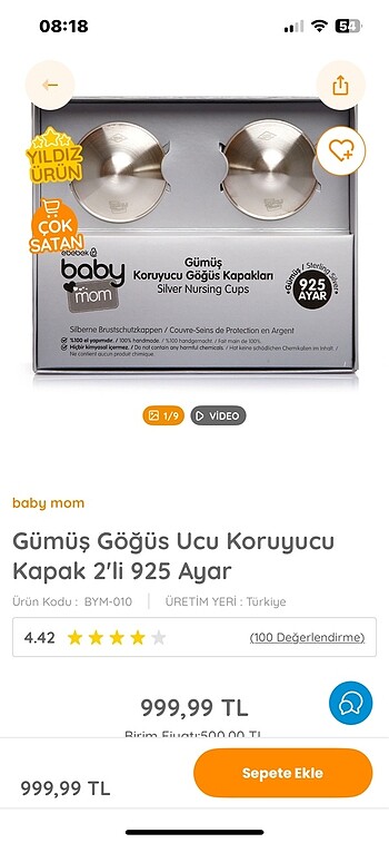 Gümüş Göğüs Ucu Koruyucu Kapaklar