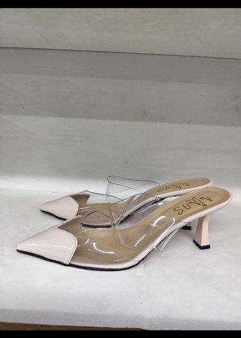 Diğer Şeffaf Detaylı Beyaz Stiletto Kadın Ayakkabı