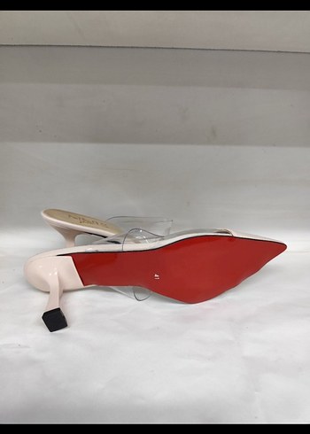 42 Beden Şeffaf Detaylı Beyaz Stiletto Kadın Ayakkabı