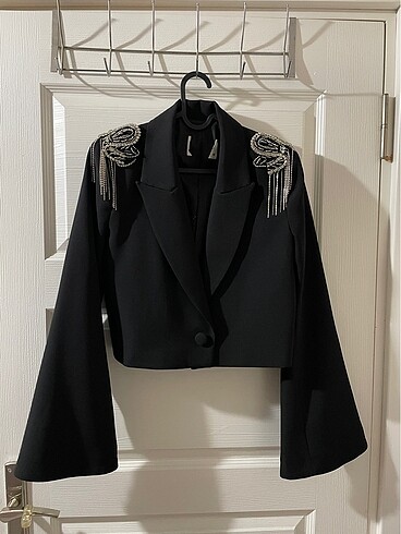 Crop blazer ceket