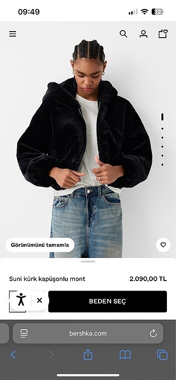 Bershka suni kürk mont