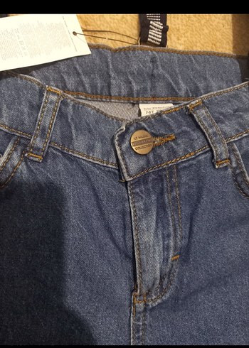 8 Yaş Beden mavi Renk Erkek Çocuk Kot Askılı Regular Fit Şort