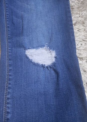 40 Beden Normal Boy Mavi Denim Kadın Jean