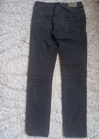 30 Beden gri Renk Gri Biker Tarzı Kadın Dar Kesim Jean