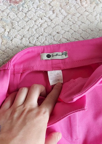 Fashion Angel Pembe Midi Pilili Kadın Kumaş Pantolon