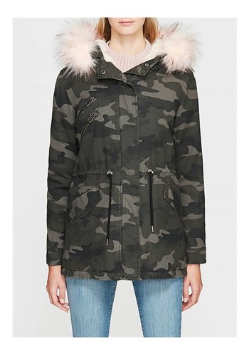 Kadın Gri Kamuflaj Kemerli Ceket - Görsel 6