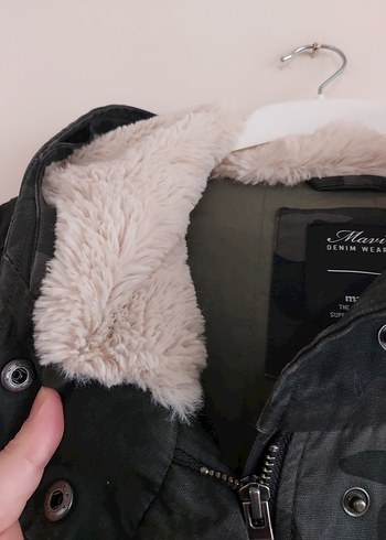 Kadın Gri Kamuflaj Kemerli Ceket - Görsel 5