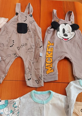 Pamuklu Baskılı Gri Bebek Tulumları - Görsel 4