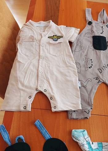 Pamuklu Baskılı Gri Bebek Tulumları - Görsel 7