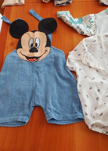 Pamuklu Baskılı Gri Bebek Tulumları - Görsel 5