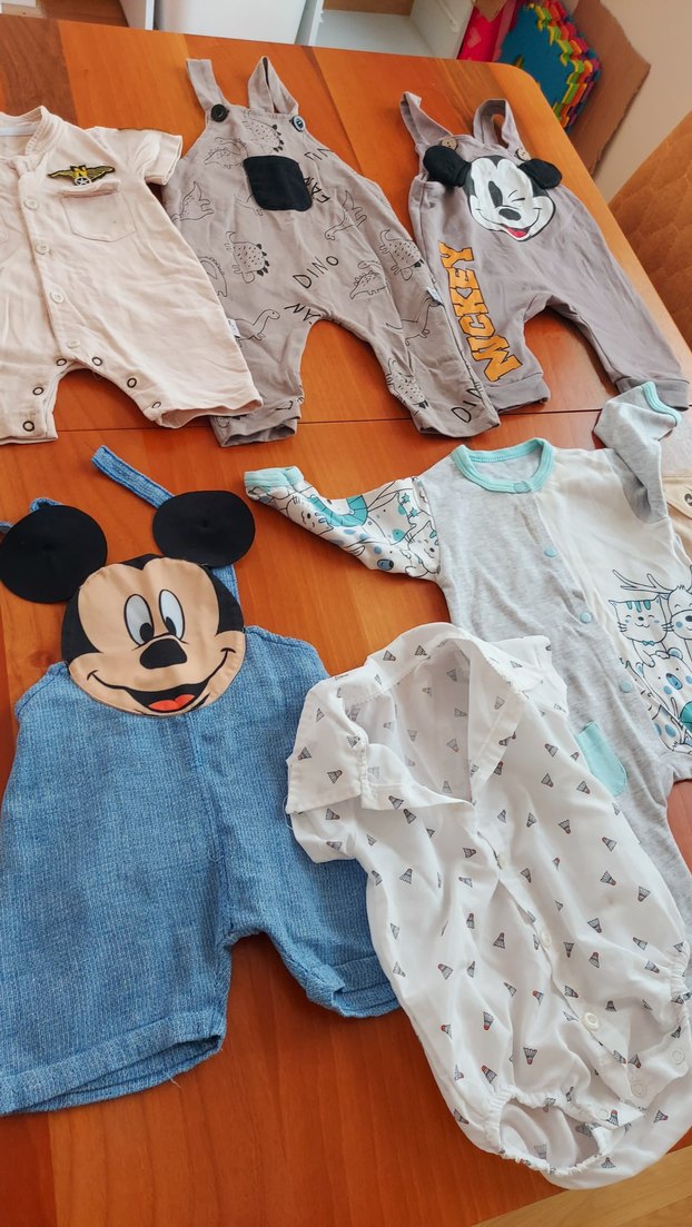 Pamuklu Baskılı Gri Bebek Tulumları - Görsel 2