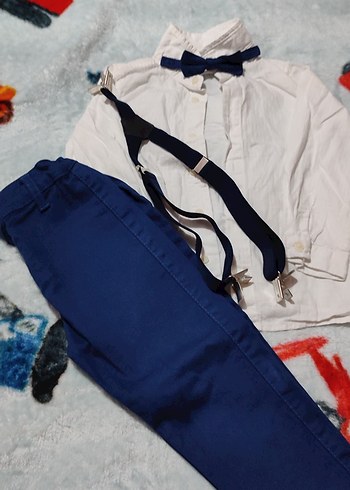 Mavi Kot Pantolonlu Bebek Erkek Takım - Görsel 2